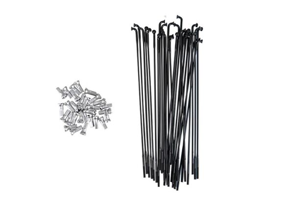 Brompton Speichen/Nippel Set 14G Doppelt Konifiziert 145 BLK